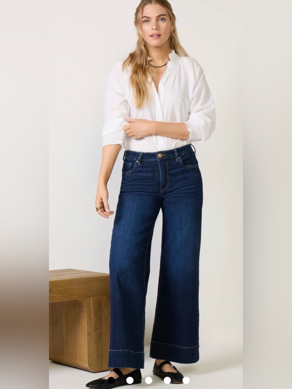 Kut from the Kloth Maya Fab Ab Deep Indigo Wide-Leg Jeans size 8